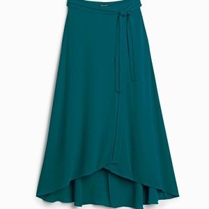 White House Black Market Teal Wrap Maxi Skirt 14